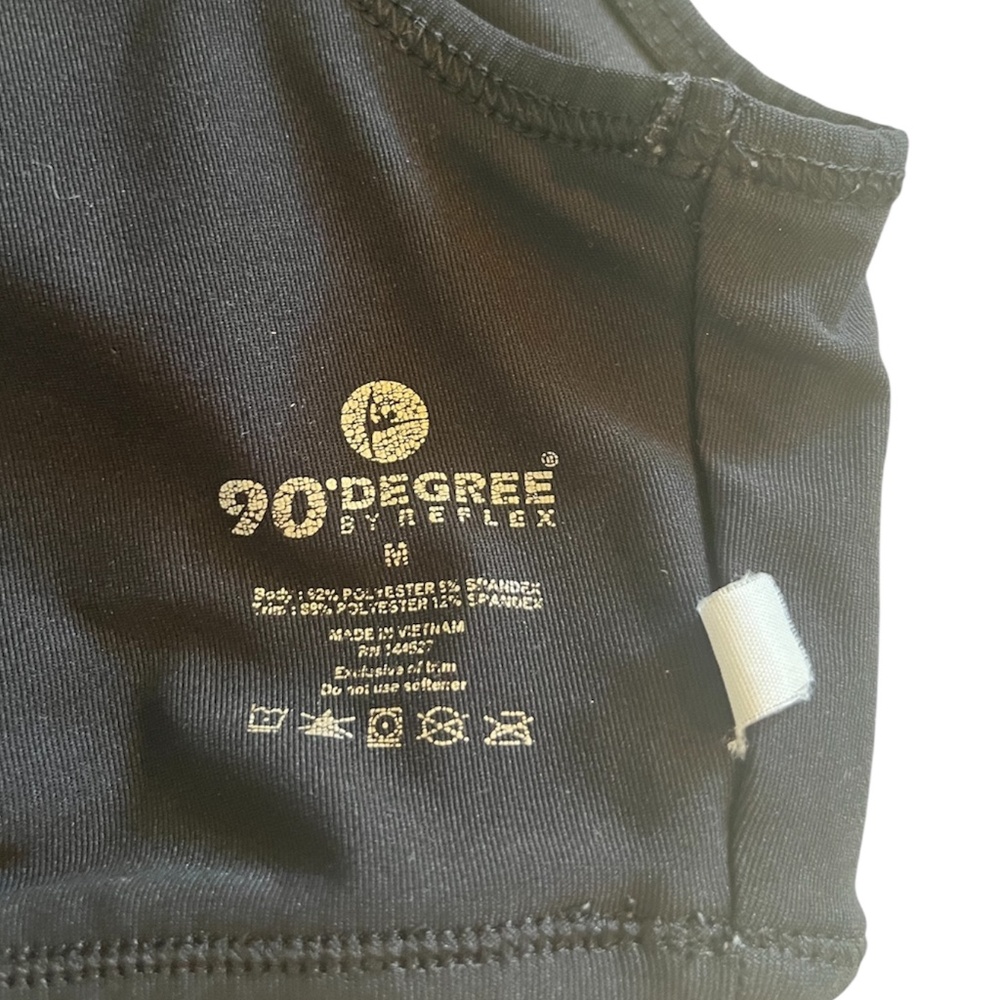 90 Degree By Reflex Black Mesh Sports Bra | Size Medium - Picture 4 of 9
